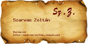 Szarvas Zoltán névjegykártya