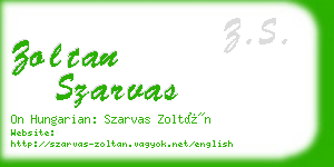 zoltan szarvas business card